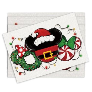 Imagem de Croar Jogo americano de Natal Papai Noel PVC conjunto com 4, guirlanda de Natal, hortelã-pimenta, doces, sala de jantar, decoração de mesa, decoração de cozinha de casa de férias de inverno, 30,5 x