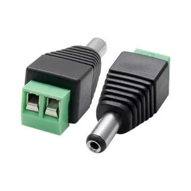 Imagem de Kit 5 Conector Plug P4 Macho Borne P/Fita Led Cftv Camera