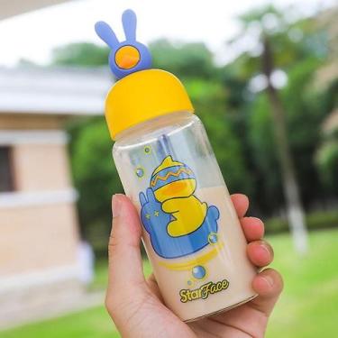 Imagem de Garrafa de água infantil fofa para criança menina coração copo de vidr