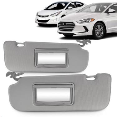 Imagem de Par Quebra Sol Elantra 2011 a 2020 Cx. Espelho Cinza - NEWTEC