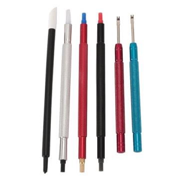 Imagem de Yosoo Health Gear Ferramenta de Reparo de Configuração de Ponteiro de Relógio Conjunto de Limpador de Mostrador de Prensa Manual de Liga de Aço Ferramenta de Remoção de Mão de (Assistir extrator de êmbolo)