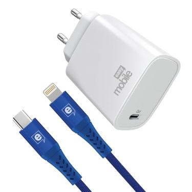 Imagem de Kit Carregador 25W Power Delivery com Cabo USB-C Lightning Certificado MFi 1,5m Easy Mobile, Compatível com iPhone 11/12/13/14, iPad