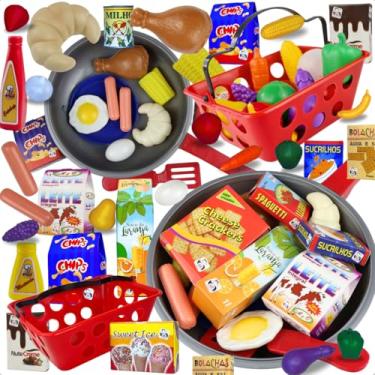 Imagem de Kit De Comidinhas Infantil Educativo 31 Peças Com Cestinha Frigideira E Acessórios Brinquedo Sensorial Que Estimula Coordenação Motora, Criatividade E Imaginação Das Crianças