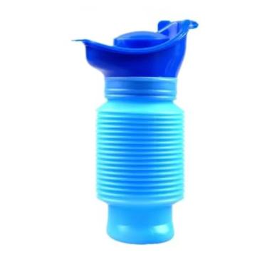Imagem de Urinol Portátil Telescópico, Garrafa Sanitária Retrátil 750ml, Azul, para Emergência, Viagem, Acampamento, Kit com 2 Unidades