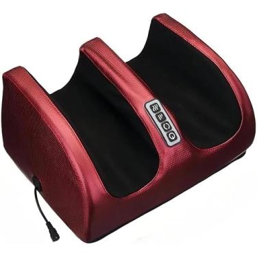 Imagem de Massageador Elétrico Shiatsu para Pés e Pernas com Aquecimento – Alívio de Dores, Relaxamento Profundo e Circulação Ativada | Bivolt Automático - Vinho
