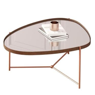 Imagem de Mesa de Centro Organica Alamanda Espelhada com Pés Metálicos - JB Bech