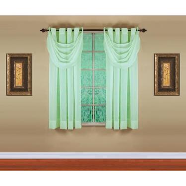 Imagem de Today's Curtain, Painel transparente Emelia Grommet 160 cm Sage, 150 cm L x 160 cm C