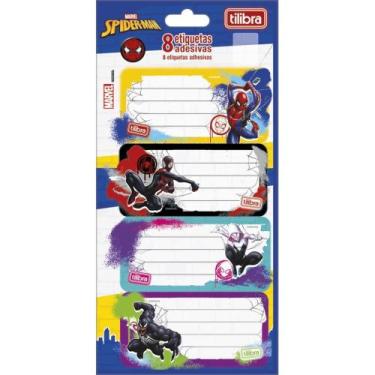 Imagem de Etiqueta Escolar Decorada Spider MAN - Pacote com 8 Etiquetas - Tilibr