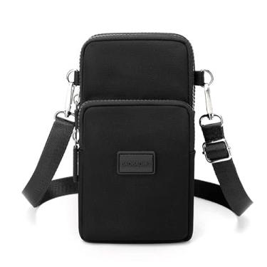 Imagem de Bolsa transversal para celular feminina, leve, pequena, bolsa tiracolo para celular, bolsa de viagem bolsa de ombro para mulheres, Preto, Medium, Preto