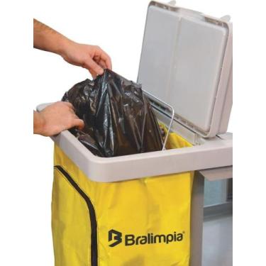 Imagem de Saco Coletor Bolsa Vinil Para Carro Funcional Amarelo Bralimpia
