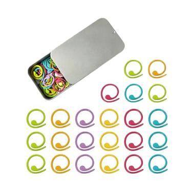 Imagem de Wonafa 60 peças de marcadores de ponto para tricô, marcadores de ponto para crochê, marcadores de ponto de crochê, marcadores de ponto de metal, anéis de crochê para crochê (espiral)