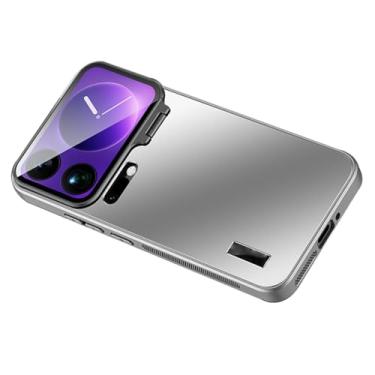 Imagem de LYJSMGZ Capa magnética para Xiaomi 17 Pro Max/17 Pro/17, armação de lente de metal fosco à prova de choque com suporte para capa de carregamento sem fio, prata, 17 Pro