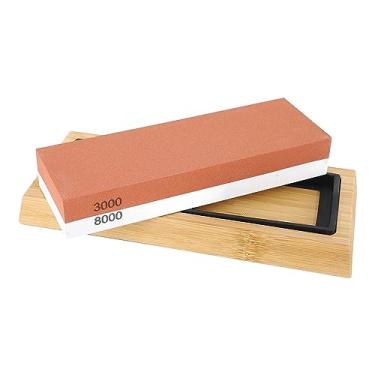 Imagem de POCREATION Pedra de Afiar para Facas de Cozinha Whetstone Afiador 3000 8000 Grit Corindo Branco Com Base Estável para Facas de Cozinha Ferramentas Domésticas