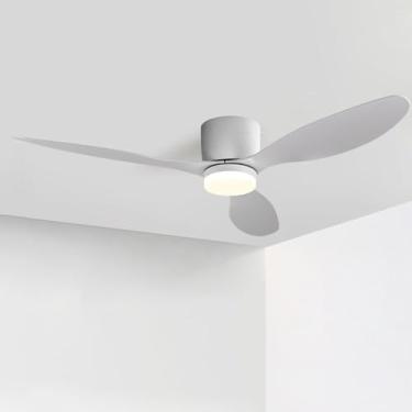 Imagem de Ventilador De Teto Pequeno Embutido De 42 Polegadas Com Luz Led, Ventilador De Teto Com Luzes E Controle Remoto, All White