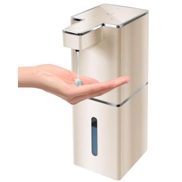 Imagem de Dispensador automático de sabão líquido sem toque, 380 ml, recarregável, montado na parede, bomba de sabão automático ajustável em 4 níveis para banheiro, cozinha, sabonete