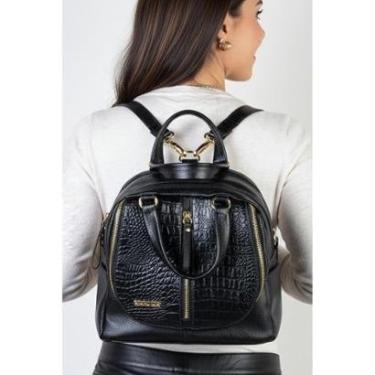 Imagem de Bolsa mochila de couro croco 3 em 1 Marina-Feminino