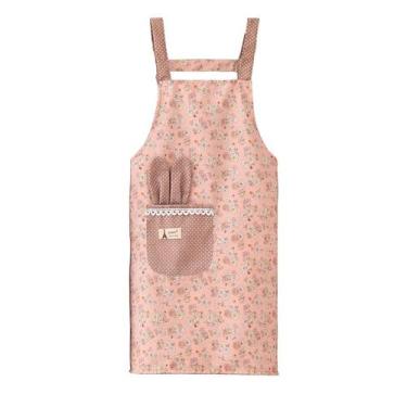 Imagem de Avental de algodão floral fofo para mulheres estilo coreano 75x65cm - 