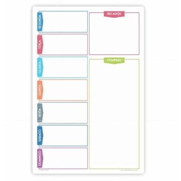 Imagem de Planner Organizador MagnéTico Para Geladeira Com Caneta - Quadro Que Escreve E Apaga - Imã Para Planejamento Semanal E Listas(1,semana-PM008)