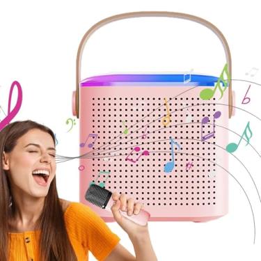 Imagem de Shakven Máquina portátil de karaokê, conjunto de máquina de karaokê,Áudio sem fio com microfone | Máquina de cantar em família, alto-falante subwoofer para cantar em família em casa