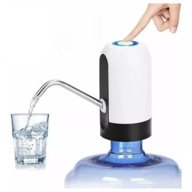 Imagem de Bomba Elétrica para Bebedouro de Água, Recarregável USB, Compatível com Garrafões 10/20L, Branco, 13cm
