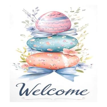 Imagem de Qilmy Linda capa magnética para máquina de lavar louça, ovos de páscoa, 58 x 66 cm, capa decorativa para geladeira para porta da frente, adesivo magnético, máquina de lavar, painel de geladeira