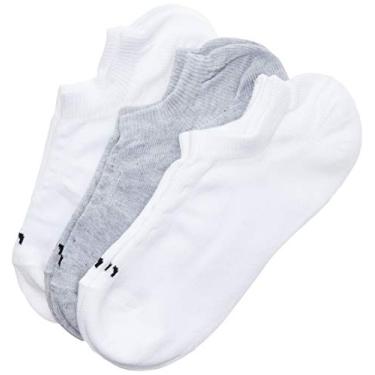 Imagem de Kit 3 Meias Lupo AU Sport adulto-unissex, Branco/Branco/Cinza, 41-44