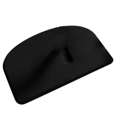 Imagem de Tapete de banheiro semicircular de flanela macia - Tapete de chuveiro absorvente antiderrapante (preto, 50 cm x 80 cm)