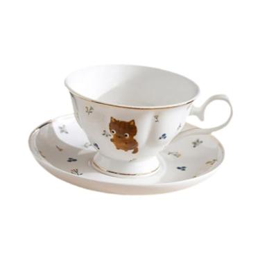 Imagem de YWJLQH Caneca de café com decoração Latte Art, pires decorativo, 180ml, presente elegante e original. Ideal para cafés e cafeterias.