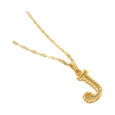 Imagem de Moda banhado a ouro 26 letras iniciais pingente onda de água corrente 