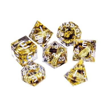 Imagem de Conjunto De Dados De Resina Com Inclusão De Anel Dourado E Bordas Afia