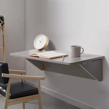 Imagem de Mesa suspensa de parede para jantar, mesa de laptop montada na parede, mesa de jantar escondida de madeira maciça, mesa flutuante para jantar, adequada para quarto, cozinha, sala de estar (80 x 40 cm