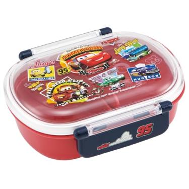 Imagem de Skater QAF2BA-A Bento Box infantil, lancheira fofa, 1 camada, 360 ml, feita no Japão, lavável na lava-louças, segura para micro-ondas, Disney Cars 26 meninos