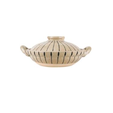 Imagem de Panela quente de cerâmica, panela de ensopado saudável, panela de barro, panela de remédio de alta temperatura, caçarola para cozinhar, panela para ensopado, sopa, vapor (tamanho: 1000 ml, cor: bege)