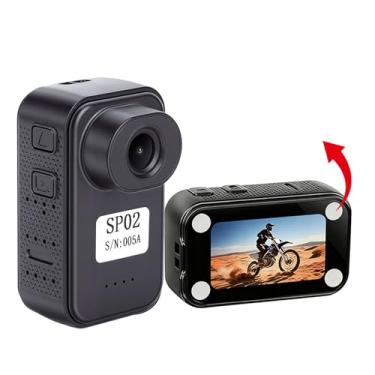 Imagem de Luocute Câmera de Ação, Câmera POV Esportiva de Atração Magnética 2K 128 GB Com Tela Sensível Ao Toque de 1,47 pol. e Lente Grande Angular de 120 °, de Vídeo para Ciclismo,