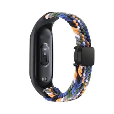 Imagem de BUDAY Pulseira trançada para Xiaomi Mi Band 8 pulseira elástica de nylon solo com fivela magnética para relógio Miband 8 NFC, For Miband 8, Ágata