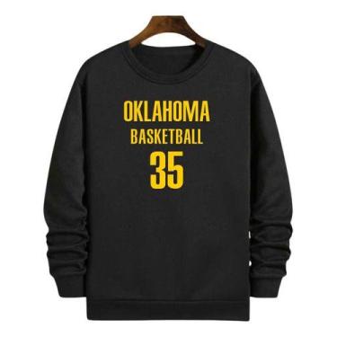 Imagem de Blusa Moletom Gola Basquete Oklahoma Basketball Número 35 - Loja Click