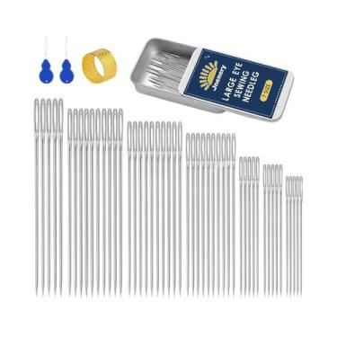 Imagem de Conjunto De Agulhas De Costura À Mão Com Olho Grande 35 50 70 Peças Ag
