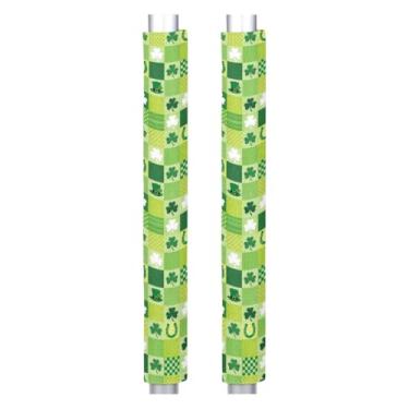 Imagem de Conjunto de 2 capas de maçanetas de porta de geladeira, St. Patrick'S Lucky Leaf capa de maçaneta de geladeira lavável, máquina de lavar louça, porta de mola, capa protetora de maçaneta, mantenha seu