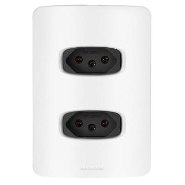 Imagem de Conjunto 2 Tomadas 10A - Alumbra Gracia Branco / Preto