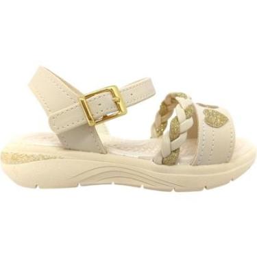 Imagem de Sandália Infantil Menina Casual Dia a Dia Passeio Escola com Strass e Coração Conforto Kidy 192-1078-Feminino