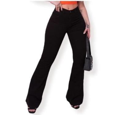 Imagem de Calça Jeans Flare com Elastano Cintura Alta-Feminino