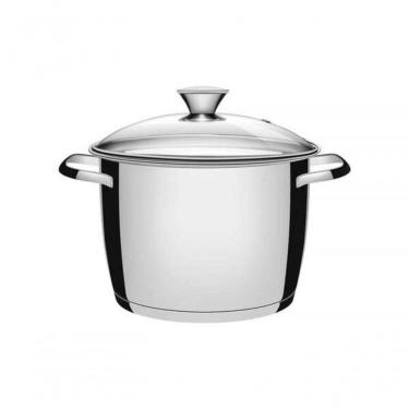 Imagem de Caldeirão Tramontina Allegra Aço Inox 24cm Com Tampa De Vidro