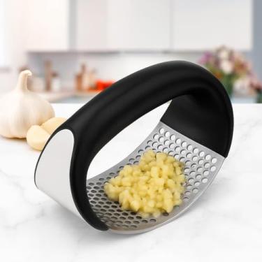 Imagem de Espremedor de Alho Manual com Alça Ergonômica, Aço Inoxidável, Design Ergonômico, Fácil de Usar e Limpar, 2 Unidades (3)
