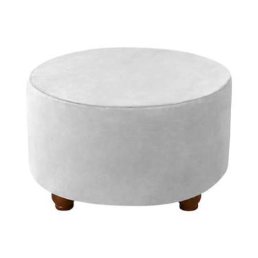 Imagem de Capa De Veludo Macio Para Puff Redondo, Capa Elástica Para Apoio De Pé