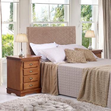 Imagem de Mesa De Cabeceira Com 4 Gavetas Manchester - M52044 Cor Garapa - Verniz