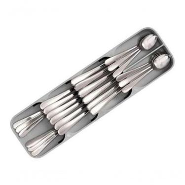 Imagem de Organizador De Gaveta Talheres Separação Garfo Faca Colher Cinza