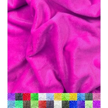 Imagem de Barcelonetta | Tecido Minky | Pelúcia, Super Macio, Cuddle | Vison Sólido | da The Yard | 152 cm de Largura | Cobertor de Bebê, Capa de Trocador, Travesseiro, Cachecol, Gorro (Fúcsia, 1,5 m)