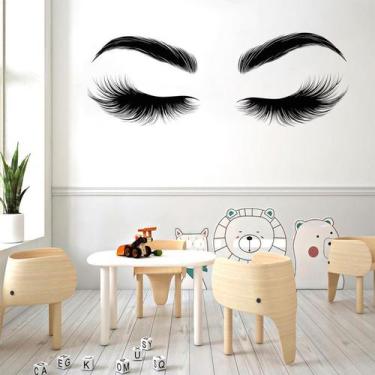 Imagem de Adesivos de parede Olhos fechados, cílios, design de sobrancelhas, PVC