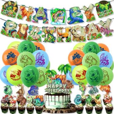 Imagem de Kit de decoração de festa com tema de dinossauro, aniversário, 39 unid