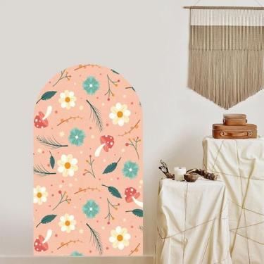 Imagem de Adesivos de parede Floral Arch Daisy Mushroom PVC 28x98cm 2 folhas - y